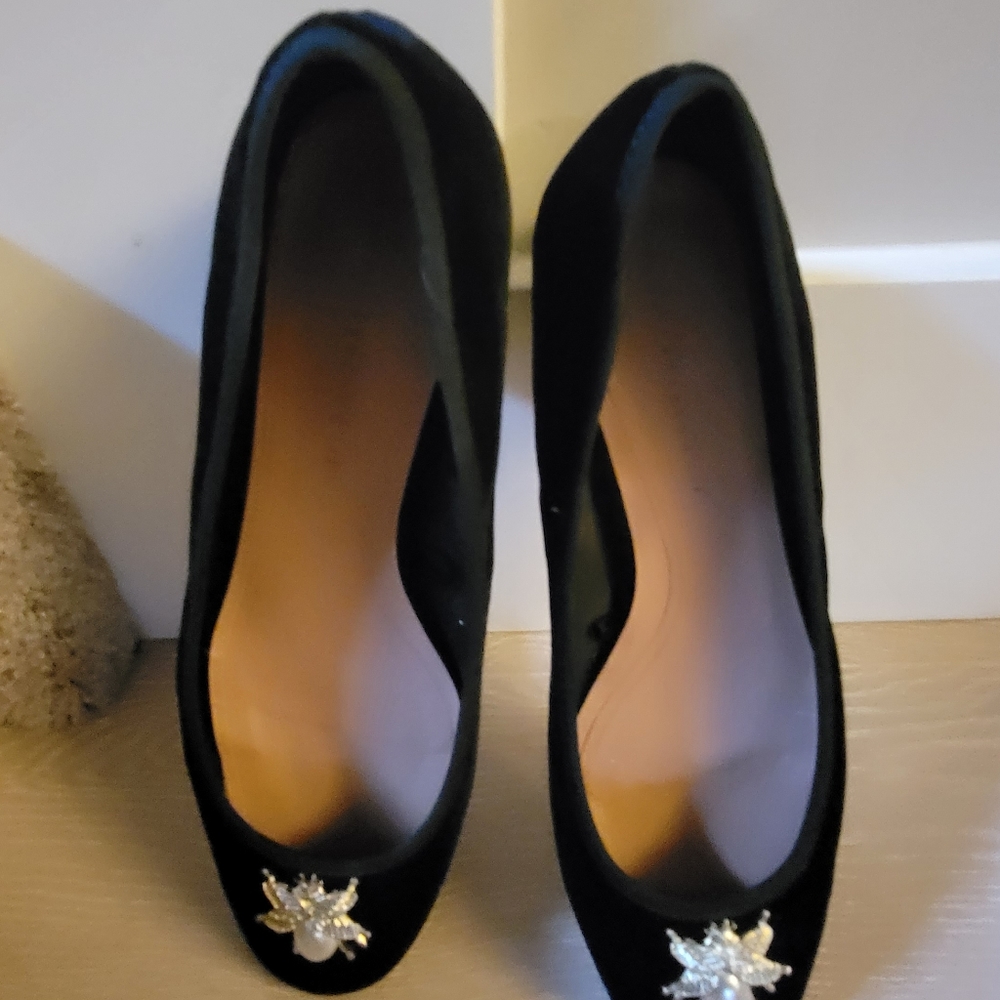 Zara Black Embellished Ballet Flats